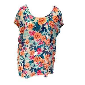 Torrid Floral Bow Back Top Size O